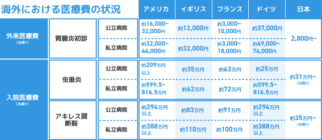 海外における医療費の状況